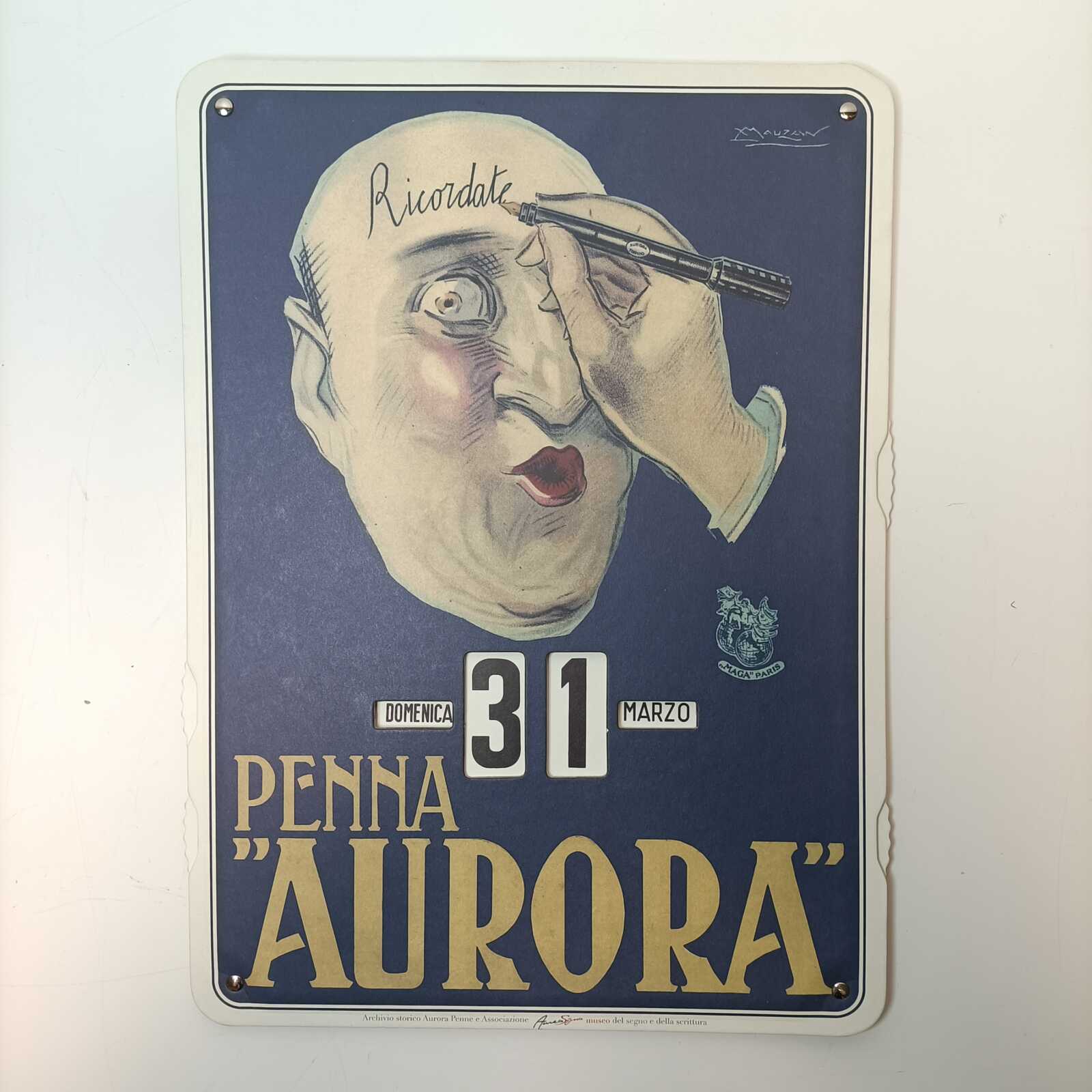 Calendario perpetuo Aurora anni '20